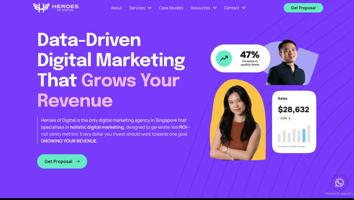 Heroes of Digital website homepage