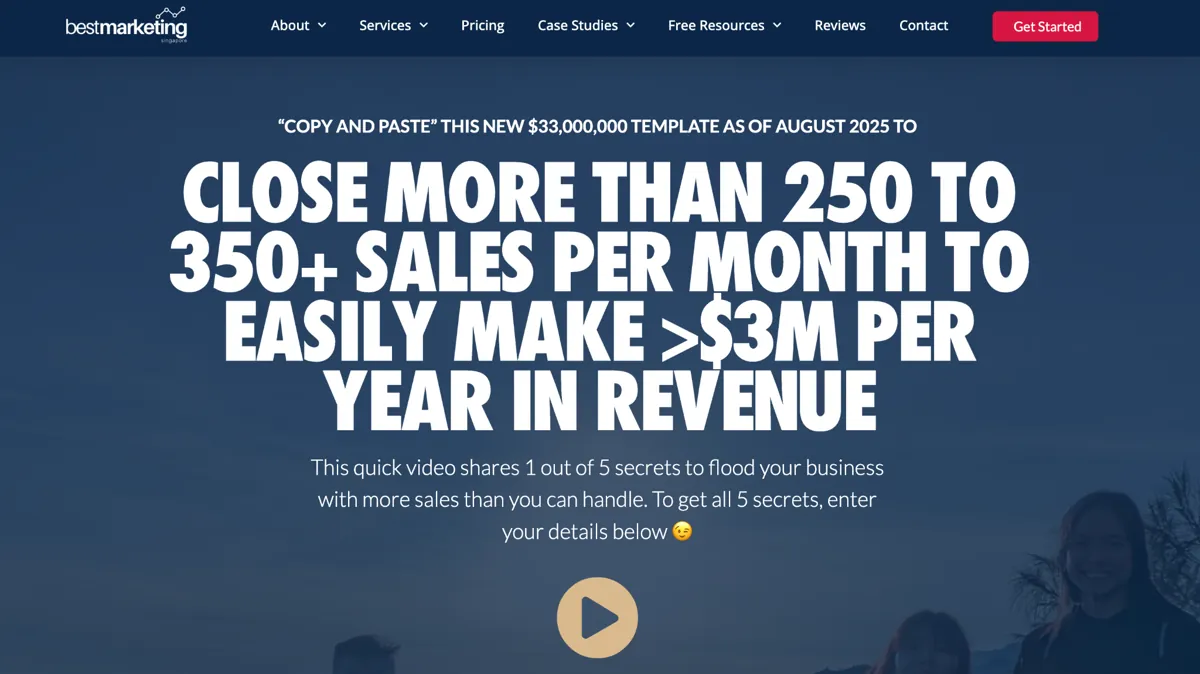 Best Marketing Agency website homepage